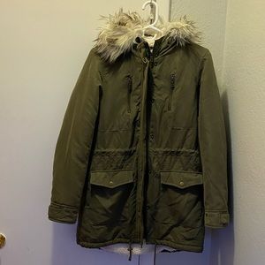 Altar’d State Sherpa Lined Green Coat